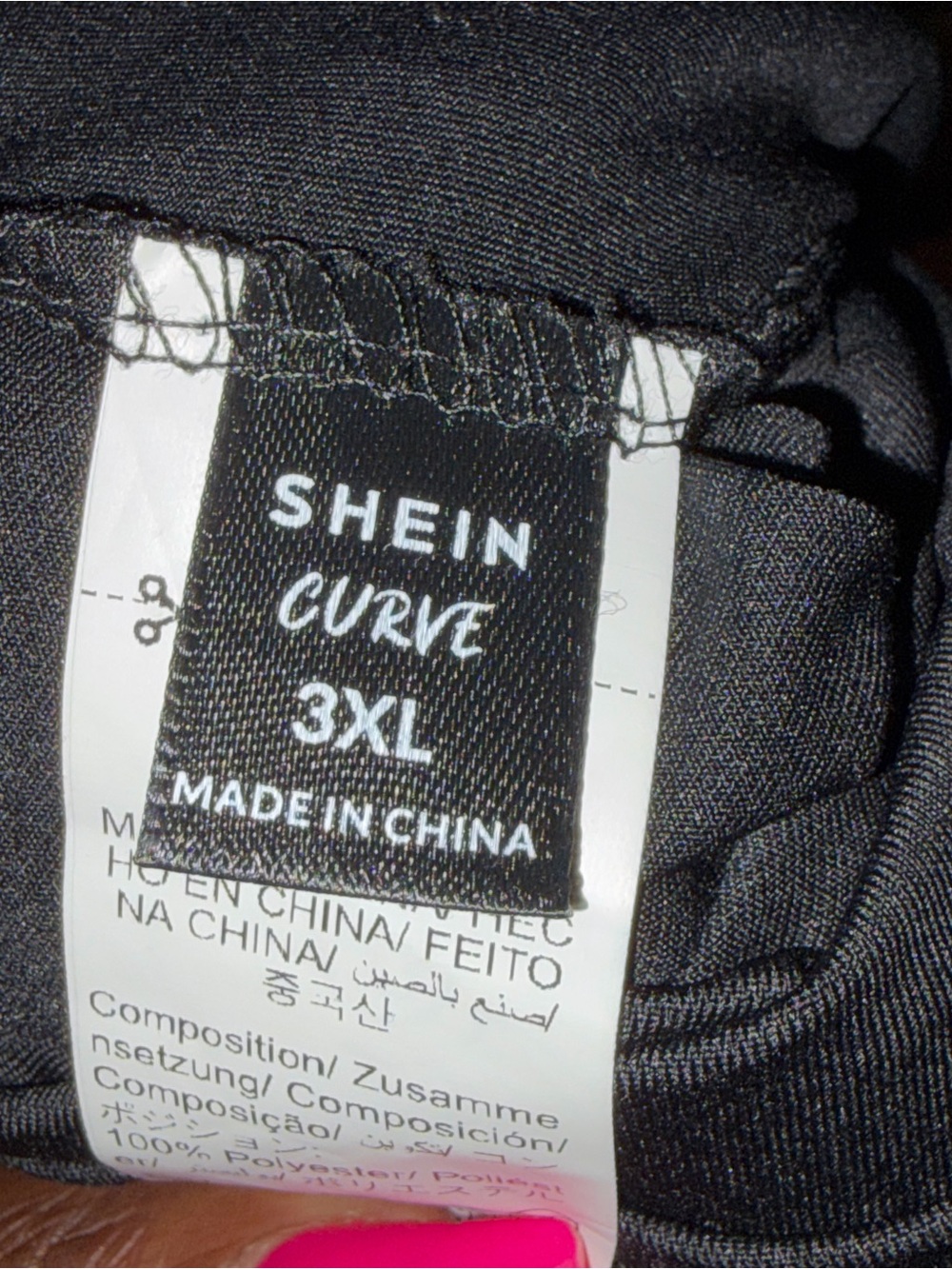 SHEIN Black Curve 3XL Woven Label - Picture 4 of 4